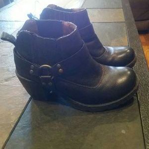 Black Moto Slip on Booties by Bolo